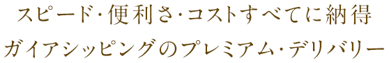 ガイアシッピングのプレミアム・デリバリー